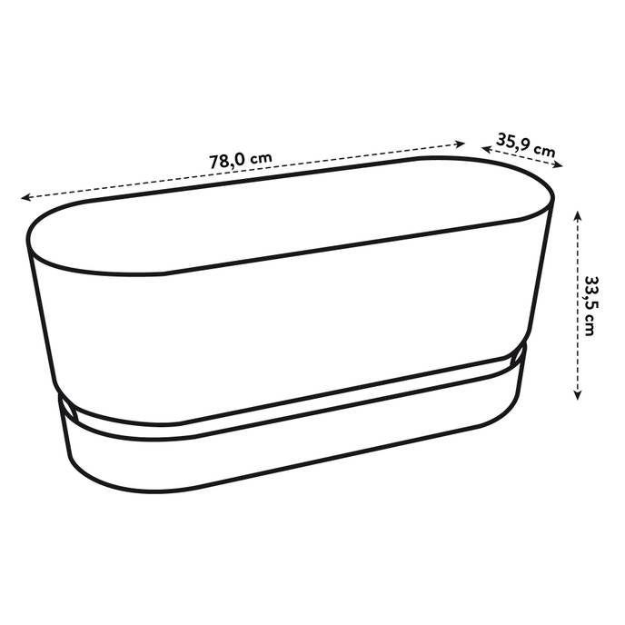 greenville terrace trough 80cm wheels living black